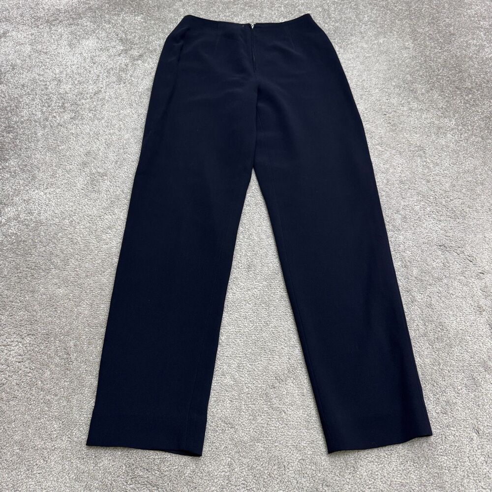 Dana Buchman Luxe Straight Leg Trouser Dress Pants Womens 4 Navy Blue Classic